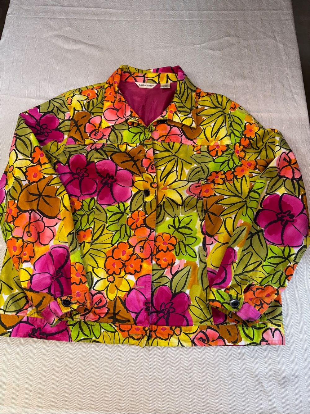 Vibrant Floral Button-Front Women’s Jacket - Multicolor. By Laura Ashley